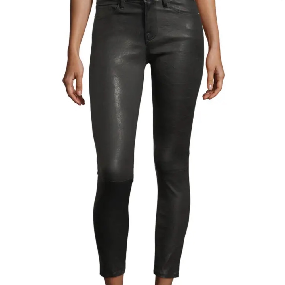 100% leather frame charcoal pants size 26